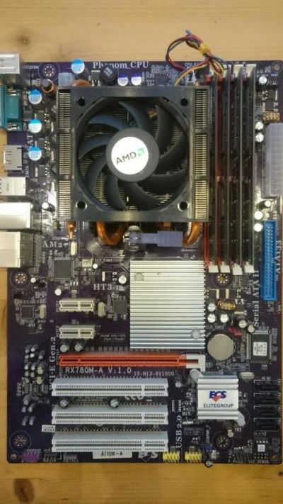 Лот: 10346806. Фото: 1. ECS A770M-A + 1GB Ram. Комплекты запчастей