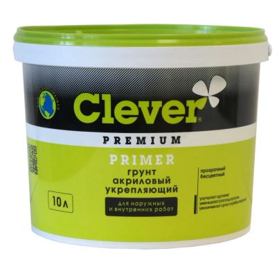 Лот: 19508645. Фото: 1. Грунтовка акриловая Clever Primer... Краски, лаки, растворитель