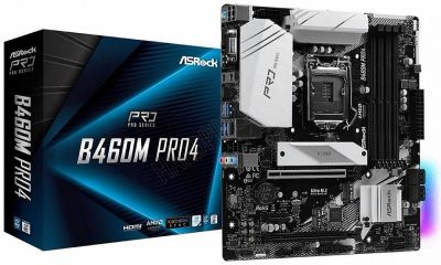 Лот: 17846759. Фото: 1. ASRock B460M PRO4 B460M PRO4. Материнские платы