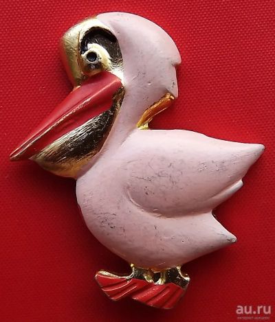 Лот: 18015028. Фото: 1. (№864) значок "Розовый пеликан... Сувенирные