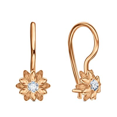 Лот: 23868820. Фото: 1. Серьги детские из серебра с фианитами. Серьги, каффы