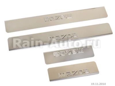 Лот: 8793407. Фото: 1. накладки порогов нержавейка Mazda... Детали тюнинга