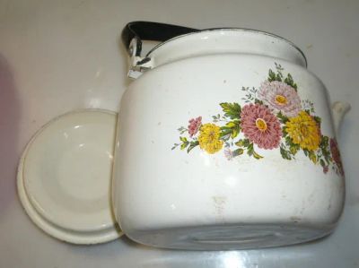 Лот: 19545335. Фото: 1. Чайник эмалированный. Чайники, заварники, турки