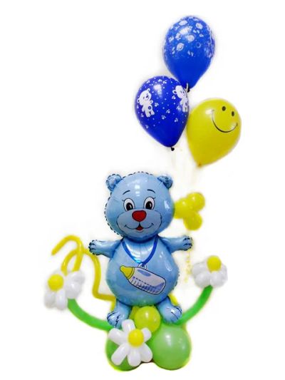 Лот: 4387312. Фото: 1. Фигура из шаров Медвежонок (с... Воздушные шары