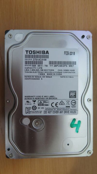 Лот: 25057801. Фото: 1. Жесткий диск Toshiba 500gb DT01ACA050... Жёсткие диски (HDD)