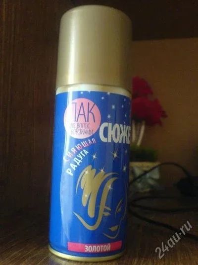 Лот: 1165356. Фото: 1. Лак для волос с блестками (золотой... Уход за волосами 