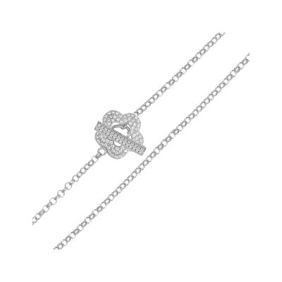 Лот: 23866175. Фото: 1. Серебряный браслет с фианитами... Браслеты