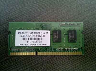 Лот: 3899827. Фото: 1. Память Unifosa SO-DIMM DDR3 PC1333... Оперативная память