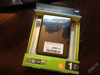 Лот: 1987310. Фото: 1. Внешний HDD WD My Passport 1 TB. Внешние жесткие диски