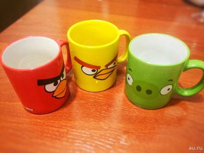 Лот: 9495457. Фото: 1. Кружки Angry Birds - три штуки... Кружки, стаканы, бокалы