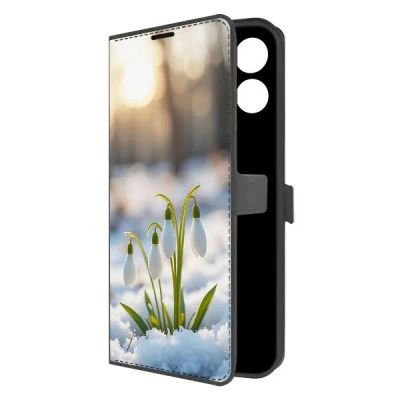 Лот: 25385247. Фото: 1. Чехол Krutoff Eco Book "Подснежники... Чехлы, бамперы