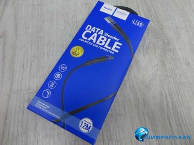 Лот: 14287527. Фото: 1. Кабель Micro USB Hoco U39m Slender... Дата-кабели, переходники