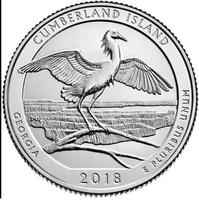 Лот: 12016938. Фото: 1. США.25 центов 2018.44-й парк.Остров... Америка