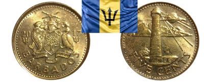 Лот: 19216895. Фото: 1. Барбадос 5 центов 2017. Америка