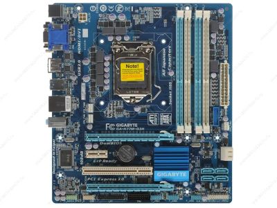 Лот: 4058485. Фото: 1. Мат.плата Gigabyte GA-H77M-D3H... Материнские платы