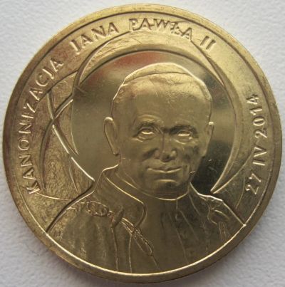 Лот: 18715805. Фото: 1. 2 злотых 2014. Канонизация Иоанна... Европа