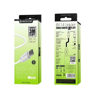Лот: 22149940. Фото: 1. Кабель BOROFONE microUSB BX-14... Дата-кабели, переходники