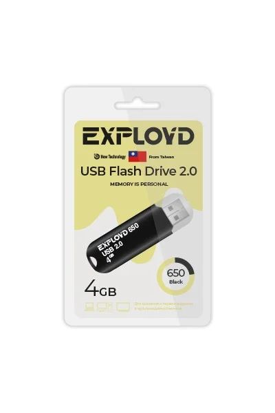 Лот: 18213043. Фото: 1. USB 4 Gb Exployd 650 черный USB... USB-флеш карты