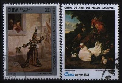 Лот: 6839053. Фото: 1. Куба живопись 2марки. Марки