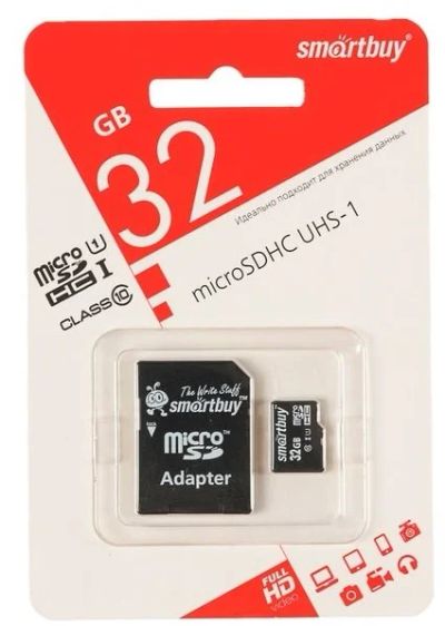 Лот: 6081397. Фото: 1. Карта памяти microSDHC SmartBuy... Карты памяти