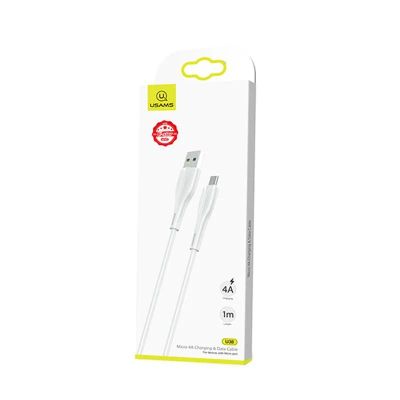 Лот: 22150170. Фото: 1. Кабель USAMS Micro U38 1m White. Дата-кабели, переходники