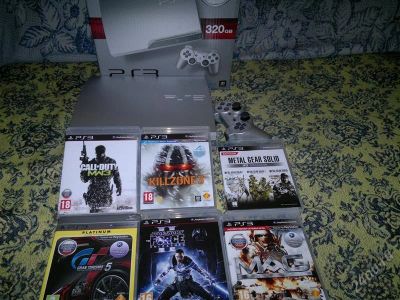 Лот: 1580041. Фото: 1. PS3(320гб),цвет серебро,6хитовых... Игровые приставки, консоли