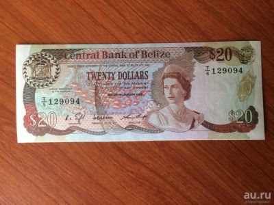 Лот: 18173363. Фото: 1. Банкнота Белиз 20 долларов 1986... Америка