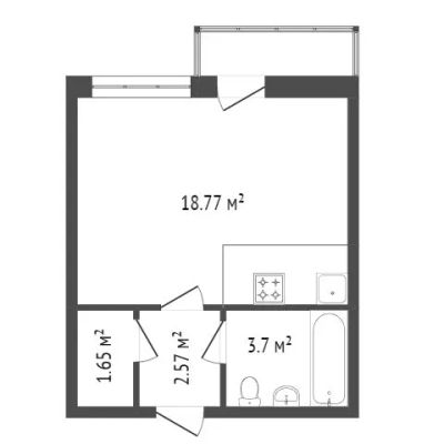 Лот: 20956405. Фото: 1. Продам 1-комн. кв. 28 кв.м. Красноярск... Квартиры, студии