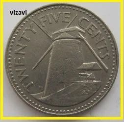 Лот: 17017704. Фото: 1. Барбадос 25 центов 1987 (10). Америка