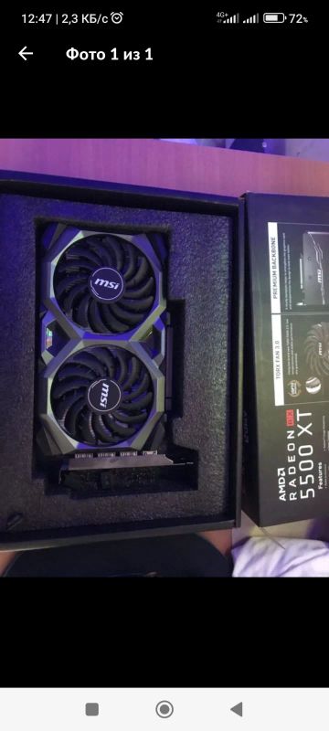 Лот: 20275759. Фото: 1. Msi mech AMD Radeon RX 5500 xt... Видеокарты