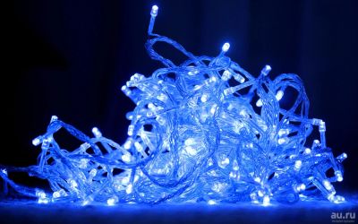 Лот: 8627312. Фото: 1. Гирлянда голубая 120 LED 8 метров. Гирлянды, шарики, новогодние аксессуары