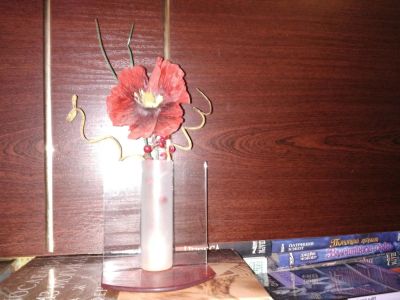 Лот: 10825355. Фото: 1. вазочка с цветком. Искусственные и сувенирные цветы