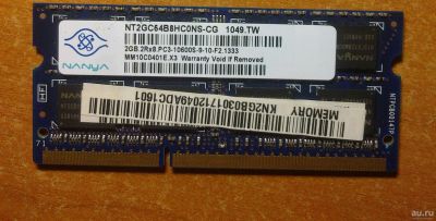 Лот: 18072217. Фото: 1. Nanya DDR3 2Gb PC3-10600S. Оперативная память