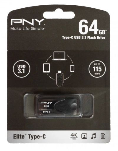 Лот: 11042030. Фото: 1. USB флешка PNY Elite Type-C 3... USB-флеш карты