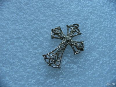 Лот: 9086013. Фото: 1. Ювелирный большой крест, серебрение... Кулоны, подвески