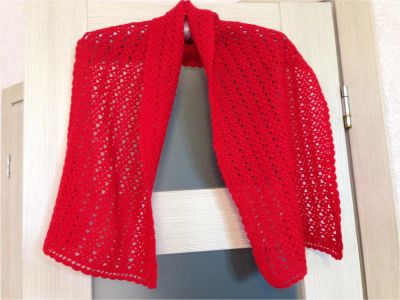 Лот: 11466240. Фото: 1. Красный шарф ажурной вязки,длина... Другое (женская одежда)