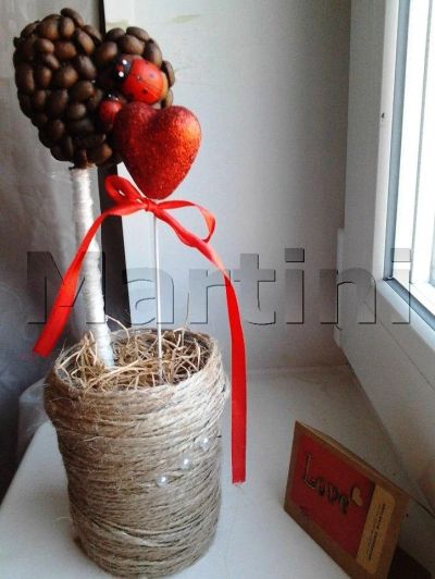 Лот: 3710428. Фото: 1. Кофейное Сердце с божьими коровками. Подарки на 8 марта
