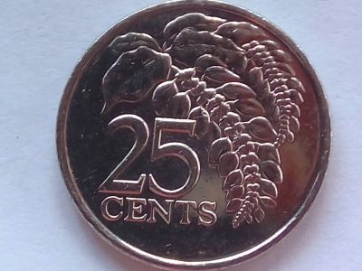 Лот: 19338412. Фото: 1. Монета Тринидад и Тобаго 25 центов... Америка