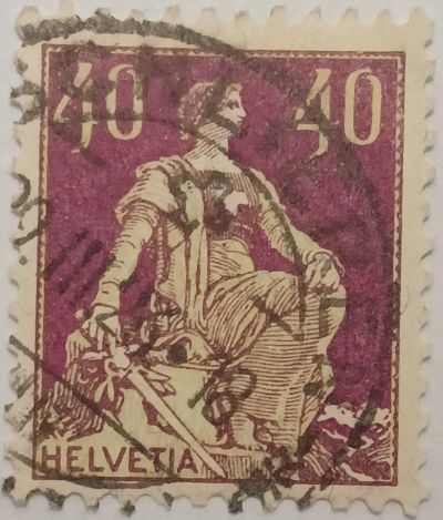 Лот: 25316204. Фото: 1. Марки_Швейцария, 40 Ct.- сентиме... Марки