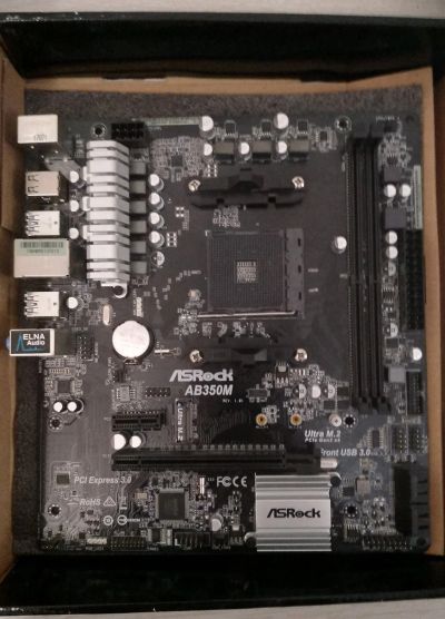 Лот: 16704741. Фото: 1. Материнская плата Asrock AB350M. Материнские платы