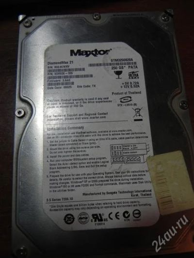 Лот: 2500700. Фото: 1. Maxtor 250gb. Жёсткие диски (HDD)