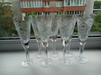 Лот: 16123865. Фото: 1. Бокалы для шампанского, 19 см... Кружки, стаканы, бокалы