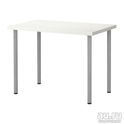 Лот: 9269301. Фото: 1. Стол белый, ножки серебро. Размер... Компьютерные и письменные столы