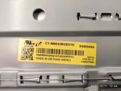 Лот: 24790644. Фото: 1. подсветка в сборе panel CY-NN043BGEV1H... Запчасти для телевизоров, видеотехники, аудиотехники