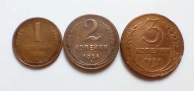 Лот: 22281772. Фото: 1. Копейки СССР 1924 года. Россия и СССР 1917-1991 года