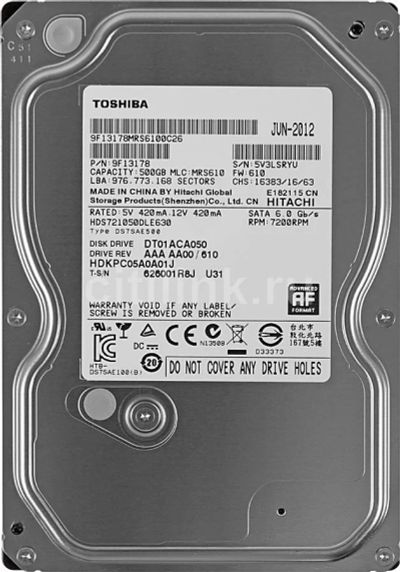 Лот: 11592889. Фото: 1. Жесткий диск Toshiba DT01ACA050... Жёсткие диски