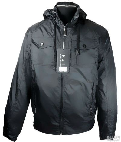 Лот: 15486259. Фото: 1. Ветровка Slim fit черная с отстегивающимся... Верхняя одежда