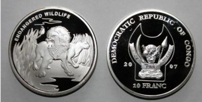Лот: 7825845. Фото: 1. На ЗАКАЗ.Конго.10 франков 2007... Африка