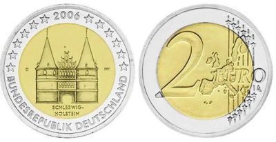 Лот: 7234140. Фото: 1. Германия 2 евро, 2006 год. Шлезвиг-Гольштейн... Европа