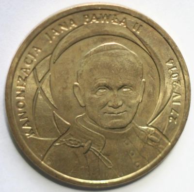 Лот: 8312684. Фото: 1. 2 злотых 2014 год. Канонизация... Европа